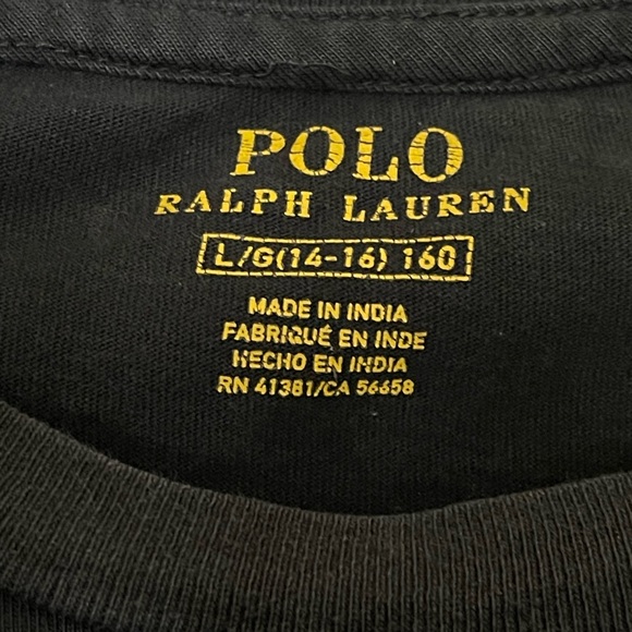 Polo Ralph Lauren Youth Large (14–16) Boys Logo Tee Black Classic T-Shirt - Picture 4 of 6